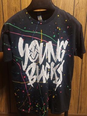 The Young Bucks AEW Shirt Nasty Boys Design Large Paint Splatter